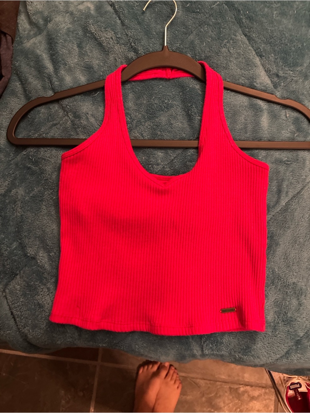 Hollister Bright Red Ribbed Tank Top